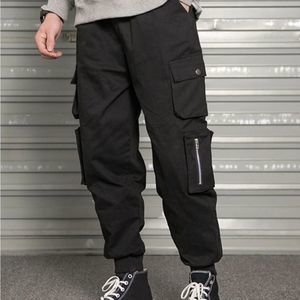 Unisex Side Flap Pocket Zip Detail Cargo Pants Small